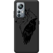 Чорний чохол BoxFace Blackview A85 Wolf and Raven