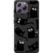 Прозорий чохол BoxFace Blackview A96 с 3D-глазками Black Kitty