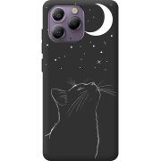 Чорний чохол BoxFace Blackview A96 Місячний кіт