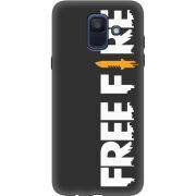 Черный чехол Uprint Samsung A600 Galaxy A6 2018 Free Fire White Logo
