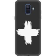 Черный чехол Uprint Samsung A600 Galaxy A6 2018 Білий хрест ЗСУ