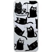 Прозорий чохол BoxFace OnePlus 13T с 3D-глазками Black Kitty