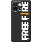 Чорний чохол BoxFace OnePlus 13T Free Fire White Logo