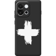 Чорний чохол BoxFace OnePlus 13T Білий хрест ЗСУ