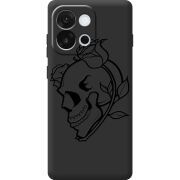 Чорний чохол BoxFace OnePlus 13T Skull and Roses