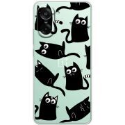 Прозорий чохол BoxFace OnePlus Ace 5 Racing с 3D-глазками Black Kitty