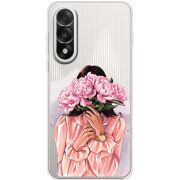 Прозорий чохол BoxFace OnePlus Ace 5 Ultra Девушка с Пионами