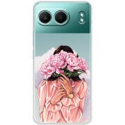 Прозорий чохол BoxFace OnePlus Nord 4 Девушка с Пионами