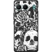 Чорний чохол BoxFace OnePlus Nord 4 Skull and Roses