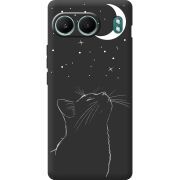 Чорний чохол BoxFace OnePlus Nord 4 Місячний кіт