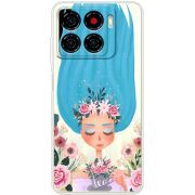 Прозорий чохол BoxFace ZTE Blade A56 Blue Hair