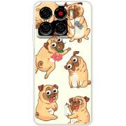 Прозорий чохол BoxFace ZTE Blade A56 с 3D-глазками Pug