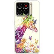 Прозорий чохол BoxFace ZTE Blade A56 Colorful Giraffe