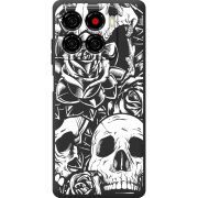 Чорний чохол BoxFace ZTE Blade A56 Skull and Roses