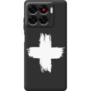 Чорний чохол BoxFace ZTE Blade A56 Білий хрест ЗСУ