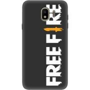 Черный чехол Uprint Samsung J400 Galaxy J4 2018 Free Fire White Logo