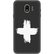 Черный чехол Uprint Samsung J400 Galaxy J4 2018 Білий хрест ЗСУ