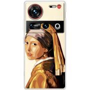 Прозорий чохол BoxFace Nubia Z70 Ultra Девушка с жемчужной серёжкой