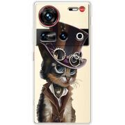 Прозорий чохол BoxFace Nubia Z70 Ultra Steampunk Cat