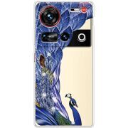 Чохол зі стразами Nubia Z70 Ultra Peafowl