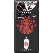 Чорний чохол BoxFace Nubia Z70 Ultra RedWhite Coffee