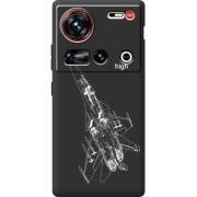 Чорний чохол BoxFace Nubia Z70 Ultra Військовий літак