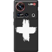 Чорний чохол BoxFace Nubia Z70 Ultra Білий хрест ЗСУ