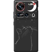 Чорний чохол BoxFace Nubia Z70 Ultra Місячний кіт