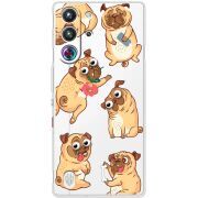 Прозорий чохол BoxFace Nubia RedMagic 10 Pro с 3D-глазками Pug