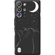 Чорний чохол BoxFace Nubia RedMagic 10 Pro Місячний кіт