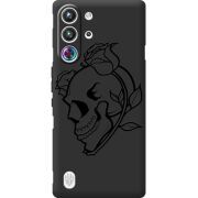 Чорний чохол BoxFace Nubia RedMagic 10 Pro Skull and Roses