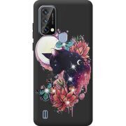Чохол зі стразами Blackview A50 Cat in Flowers