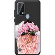 Прозорий чохол BoxFace Blackview A50 Девушка с Пионами
