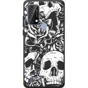 Чорний чохол BoxFace Blackview A50 Skull and Roses