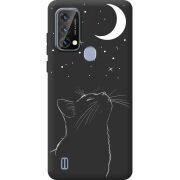 Чорний чохол BoxFace Blackview A50 Місячний кіт