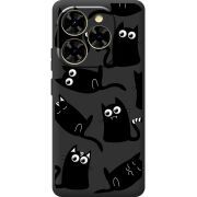 Прозорий чохол BoxFace Blackview Shark 9 с 3D-глазками Black Kitty