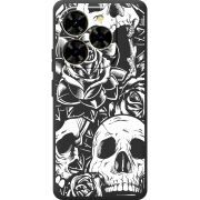 Чорний чохол BoxFace Blackview Shark 9 Skull and Roses