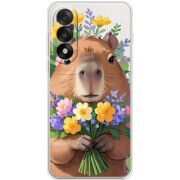 Прозорий чохол BoxFace OnePlus Nord 5 Капибара з квітами