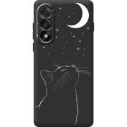 Чорний чохол BoxFace OnePlus Nord 5 Місячний кіт