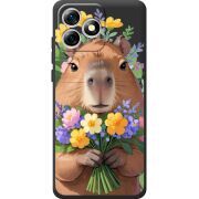 Прозорий чохол BoxFace Oukitel C53 Капибара з квітами