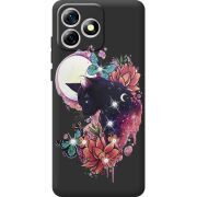 Чохол зі стразами Oukitel C53 Cat in Flowers