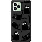 Прозрачный чехол BoxFace Oukitel C21 Pro с 3D-глазками Black Kitty