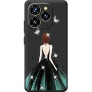 Чохол зі стразами Oukitel C50 Girl in the green dress