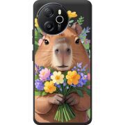 Прозорий чохол BoxFace Blackview Shark 8 Капибара з квітами