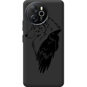 Чорний чохол BoxFace Blackview Shark 8 Wolf and Raven