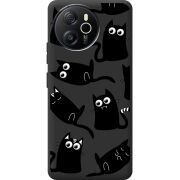 Прозорий чохол BoxFace Blackview Oscal Tiger 12 с 3D-глазками Black Kitty