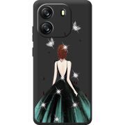 Чохол зі стразами Blackview Oscal Flat 1C Girl in the green dress