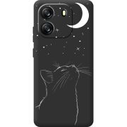 Чорний чохол BoxFace Blackview Oscal Flat 1C Місячний кіт