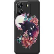 Чохол зі стразами Blackview Wave 6C Cat in Flowers