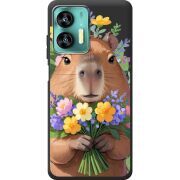 Прозрачный чехол BoxFace Oukitel C36 Капибара з квітами